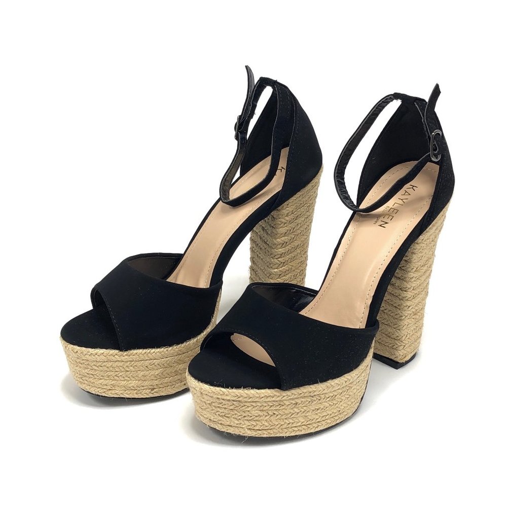 KAYLEEN By Los Angeles Color Black Size 8 Open Toe